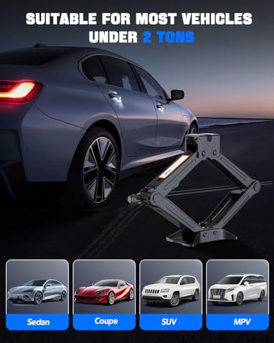 Kit de gato de automóvil, gato de tijera para automóvil de 2