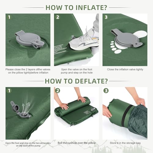 Memory Sleeping Pad, 3.1" Ultra-Thick Sleeping Mats for Camp