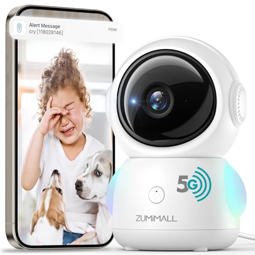 ZUMIMALL Cámara de seguridad para interiores, monitor de beb