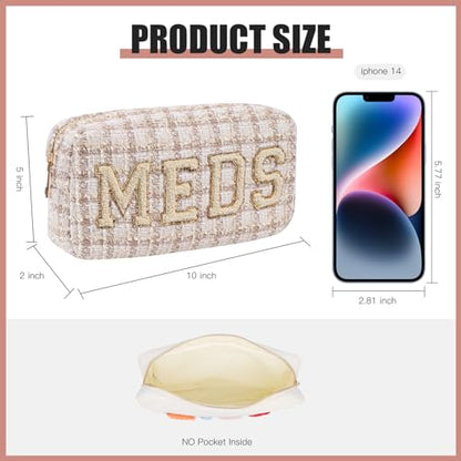 Bolsa MEDS personalizada de felpilla con parche de letras, b