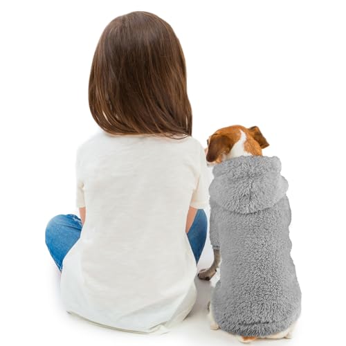 Sudadera con capucha para perros pequeños, suave forro polar