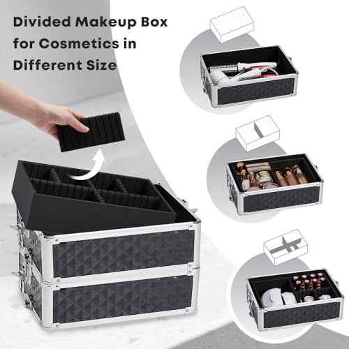 Caja de maquillaje rodante profesional con ruedas Carro de m