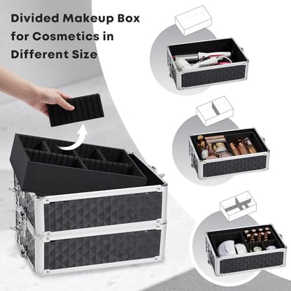 Caja de maquillaje rodante profesional con ruedas Carro de m
