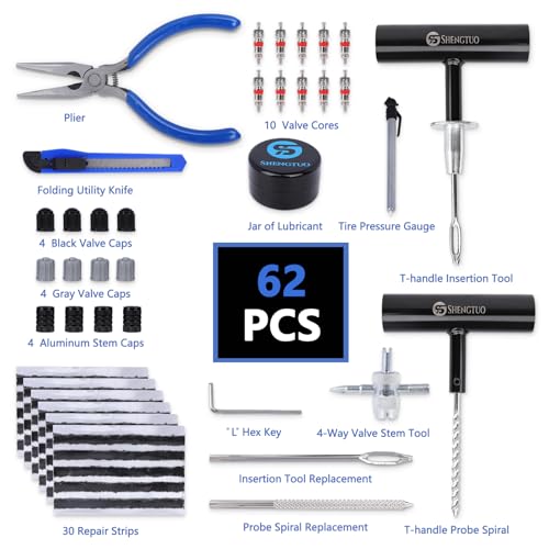 Kit universal de reparación de neumáticos portátil de 62 pie