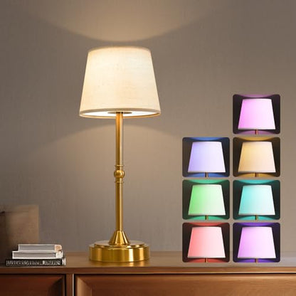 Oneach Juego de 2 lámparas de mesa LED inalámbricas de 16 pu