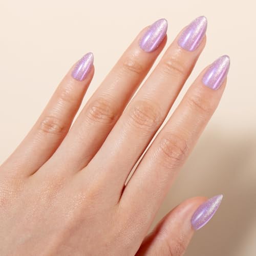 Uñas cortas a presión de almendra, kit de uñas de ojo de gat