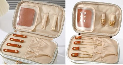 Bolsa de maquillaje para mujer, bolsa de cosméticos de doble