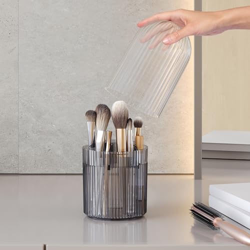 Organizador de maquillaje con tapa, soporte protector para c