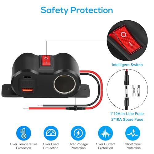 Linkstyle Toma de corriente USB para encendedor de cigarrill