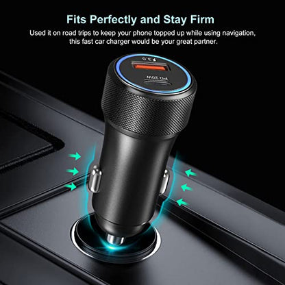 Bangfun - Cargador de coche USB C, paquete de 5, 36 W, doble