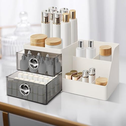 Organizador de maquillaje con cajones transparentes, organiz