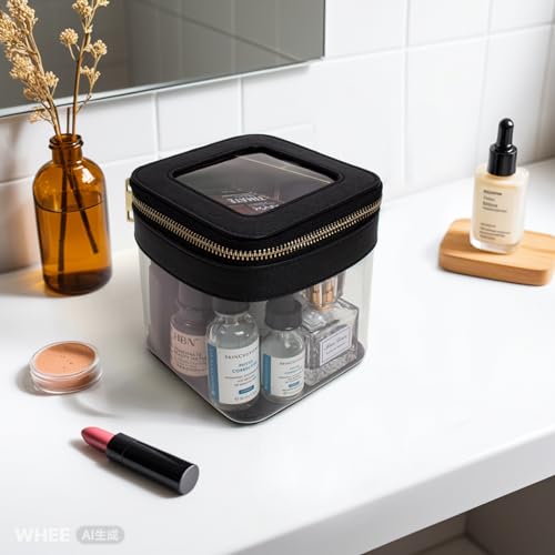 KOTORA Bolsa de maquillaje transparente para mujer, organiza