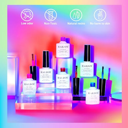 RARJSM Juego de 6 esmaltes de uñas de gel de gelatina de neó