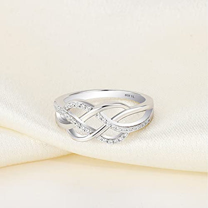 YL Anillos de nudo celta de plata de ley 925, anillo de nudo