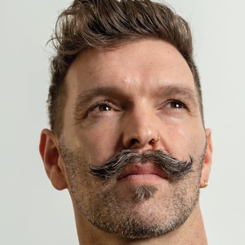 ZEUS Peine de bigote hecho a mano, dientes finos, celulosa d