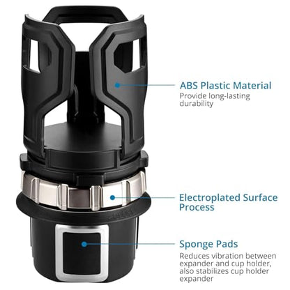 AUTOUTLET Adaptador y base de expansor de portavasos ajustab