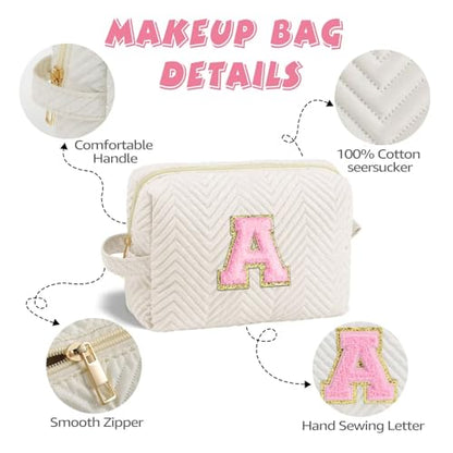 YOOLIFE Bolsas de cosméticos con inicial para maquillaje, pa