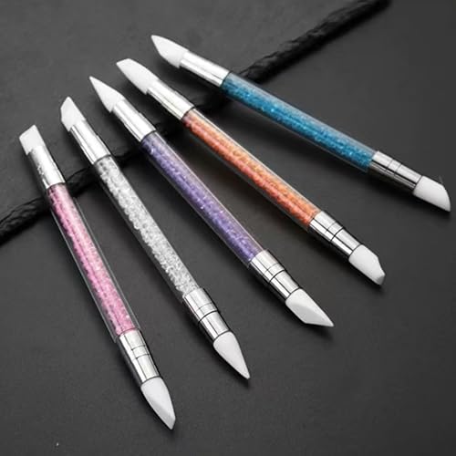 5 Uds Nail Art Sculpture Pen Dual Tipped Silicone Nail Tools