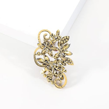 YOQUCOL Broche de cristal austriaco rojo vintage con forma d
