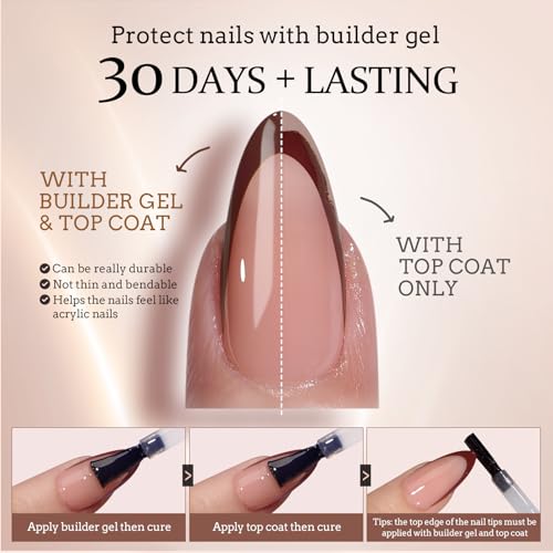 BTArtboxnails XCOATTIPS - Uñas de gel francesas – Tonos de p