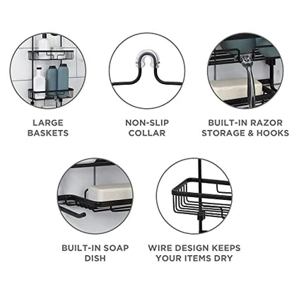 Zenna Home Organizador de baño colgante a prueba de óxido, e