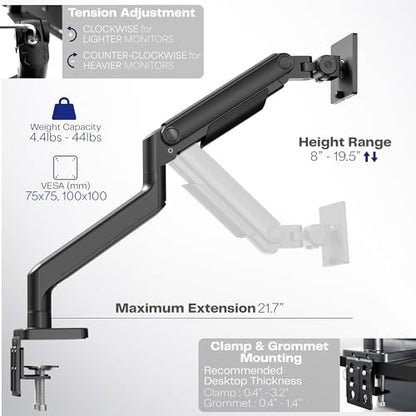 VIVO Brazo de tensión de monitor ultraancho de aluminio resi