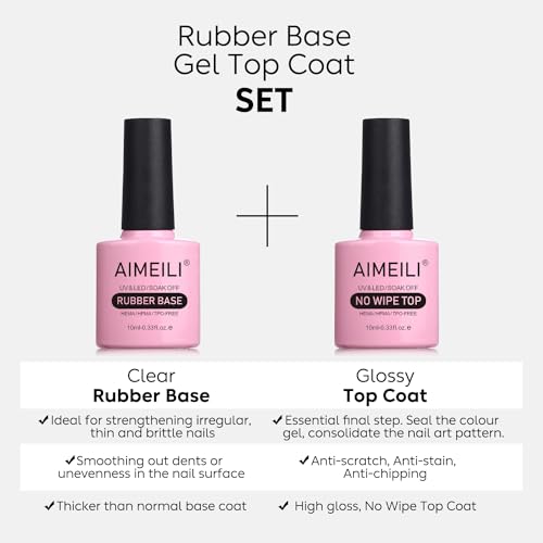 AIMEILI Juego de esmalte de gel con base de goma sin Hema y