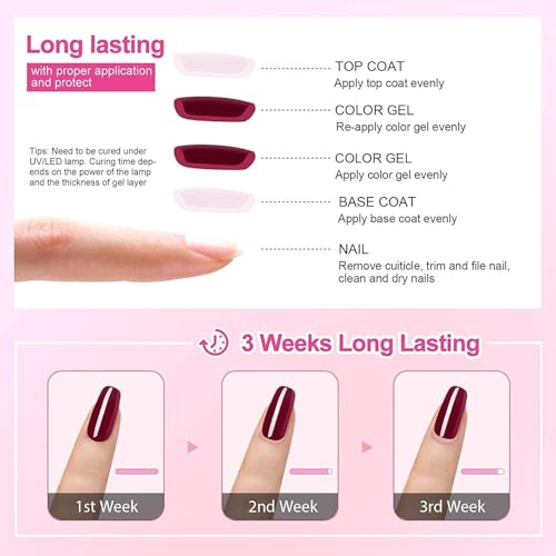 Vishine Juego de barniz de uñas brillante de larga duración