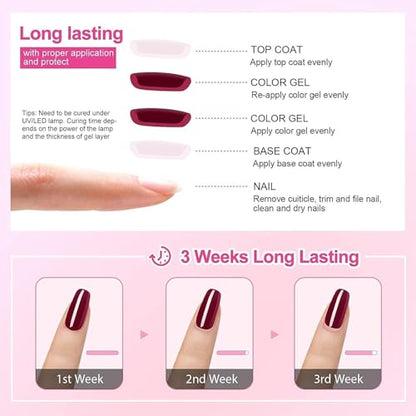 Vishine Juego de barniz de uñas brillante de larga duración