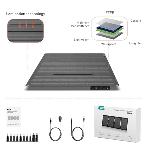 Cargador de panel solar de 60 W, batería solar, panel solar