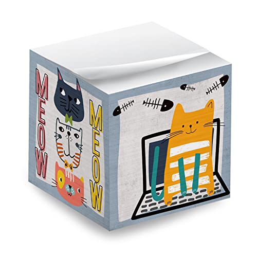 Whimsical Cats - Cubo de notas adhesivas para gatos, 600 hoj