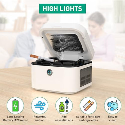 Purificador de aire 2 en 1, cenicero multifuncional sin humo