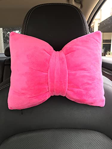 2 almohadas encantadoras con lazo para asiento de automóvil,