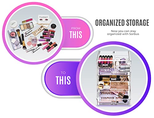 Sorbus Cosmetics - Cosmetiquero grande para maquillaje y joy