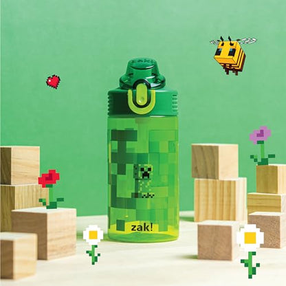 Zak Designs Botella de agua con diseño de Minecraft, de plás