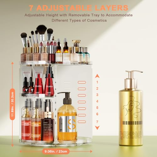 Organizador de maquillaje giratorio, 7 capas ajustables, org