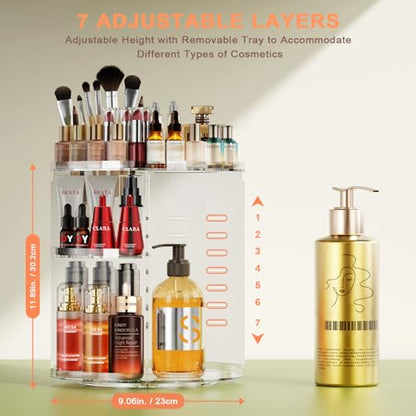 Organizador de maquillaje giratorio, 7 capas ajustables, org