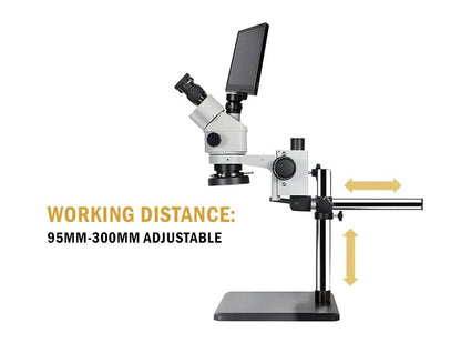 Zoom estéreo del microscopio trinocular digital del LCD HH-M