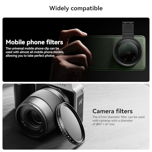 APEXEL Filtro ND de 2.638 in variable ND2-ND32 para iPhone/D