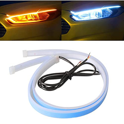 Tira de luces LED para automóvil, 2 tiras flexibles de 24 pu