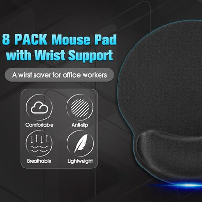 Yunsailing Paquete de 8 alfombrillas ergonómicas para mouse