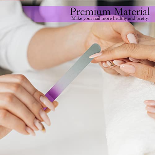 Limas de uñas de vidrio con estuche, juego de manicura para