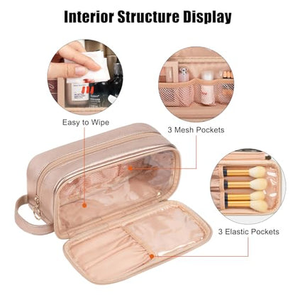 CUBETASTIC Pequeña bolsa de maquillaje para mujer, bolsa de