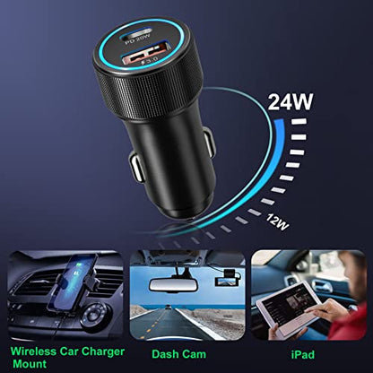 Bangfun - Cargador de coche USB C, paquete de 5, 36 W, doble