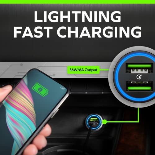 Adaptador de cargador de automóvil, de metal, portátil, 3.0