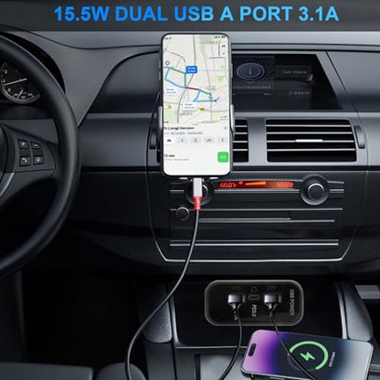 3 puertos 12V RV USB Outlet 45.5W, Gibbab PD3.0 Tipo-C Carga