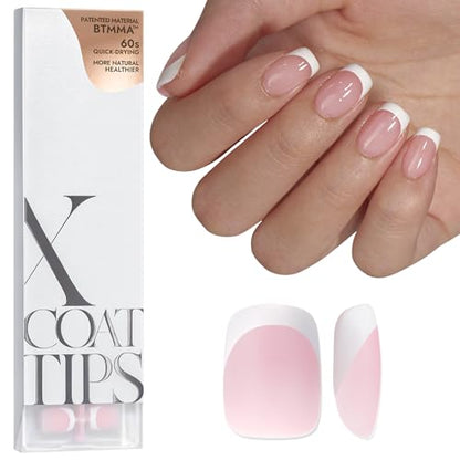 BTArtboxnails XCOATTIPS - Uñas de gel francesas a presión, u