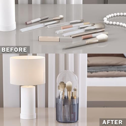 Organizador de maquillaje con tapa, soporte protector para c
