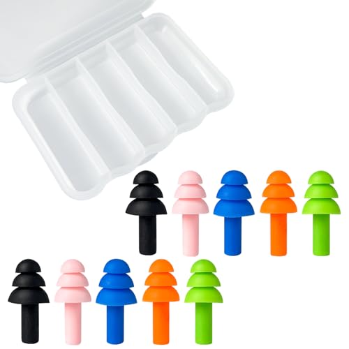 Zlongron Paquete de 10 tapones para los oídos para dormir, t