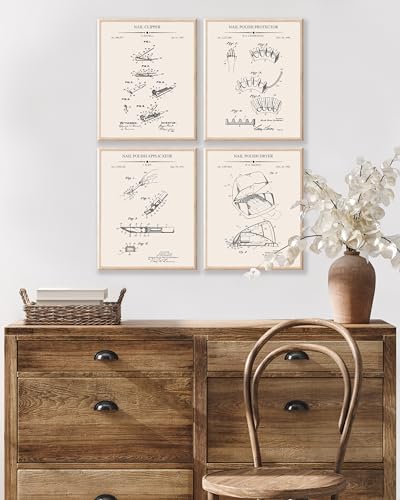 Poster Master Póster de 4 piezas para cortaúñas, protector d